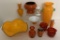 11 Vintage Pieces - Orange Glass & Pottery Vase Is 10