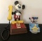 Vintage Mickey Mouse Phone;     Vintage Mickey & Minnie Mouse Teapot