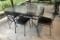 Nice Vintage Iron & Glass Top Table W/ 4 Padded Chairs - Has Been Inside, 3