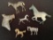 5 Vintage Horse Pins;     Marble Horse