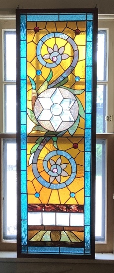 Stained Glass Window - 17½"x53", Some Small Cracks