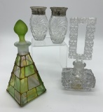 Pressed Glass Perfume Bottle - 6½