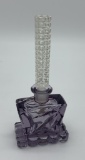 Cut Glass Amethyst Perfume Bottle - Czech, 1920s, 5¼