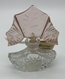 Cut Glass Perfume Bottle W/ Pink Stopper - Czech, 1920s, 4