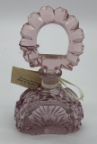 Amethyst Cut Glass Perfume Bottle W/ Stopper - Czech, 1920s, 4½