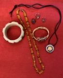 Estate Lot Vintage Bracelets, Necklaces & 3 Sterling Rings - 8.4g