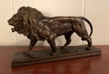 Bronze Lion Statue - Signed Barye, 10