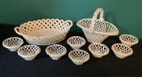10 E. Gazan White Basketweave Pieces - France