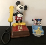 Vintage Mickey Mouse Phone;     Vintage Mickey & Minnie Mouse Teapot