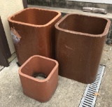 3 Sewer Pipe Planters - 24