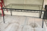 Large Vintage 1950s Glass Patio Table - 36