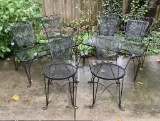 4-piece Vintage Iron Patio Set - 2 Benches & 2 Chairs, 38½