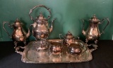 6-piece Silverplated Tea Service W/ Tray