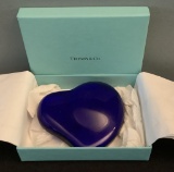 Tiffany & Co. Cobalt Blue Glass Heart In Box - 4
