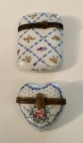 2 Hand Painted Limoges Trinket Boxes