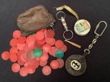 Vintage Gucci Keychain;     FAB Detergent Advertising Tape Measure;     Vin