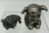 Vintage Polished Metal Dog;     Garden Of The Gods Colorado Pug Souvenir Pi