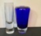 2 Art Glass Paperweight Vases