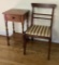Vintage Mahogany Chair;     Vintage 1-drawer Table - 15½