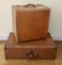 2 Vintage Leather Suitcases - As Found