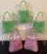 5 Art Glass Purse Vases