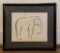 Gertrude Freyman Drawing - Elephant, Framed W/ Glass 15