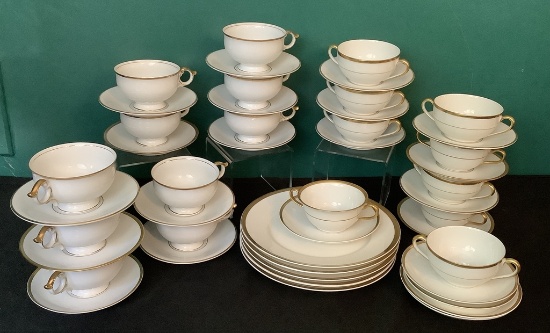 Estate Lot - 45 Pieces Gold Trimmed China, Various Makers