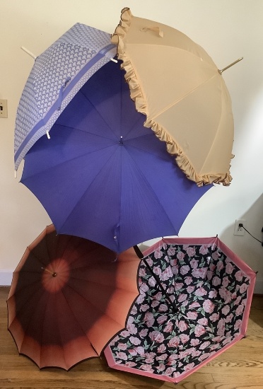 5 Vintage Umbrellas - Some Repairable Tears