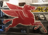 Huge Vintage Mobil Oil Co. Metal Pegasus Sign - 8'x6' - LOCAL PICKUP OR BUYER RESPONSIBLE FOR SHIPPI