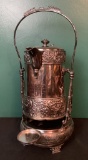 Victorian Silverplated Water Pitcher - Meridian Silver Co., Engraved 1894,