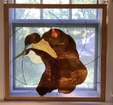 Stained Glass Panel In Wooden Frame - 32½