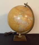 Vintage Lighted World Globe - Globe Is 12