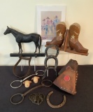 Estate Lot Various Western Items - Includes Bronze Signed Lundeen