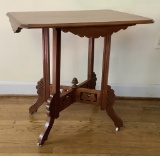 Walnut Victorian Eastlake Parlor Table - 30