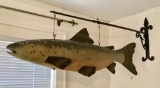 Large Hand Painted Metal Fish W/ Hanger - 46