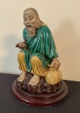 Large Chinese Mudman W/ Base - Signed, 9