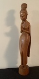 Carved Wooden Praying Princess Sculpture - Thailand, 30