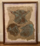 Mixed Media W/ Copper - Cow, Sheep & Pig, Signed B. O. K, 17¼