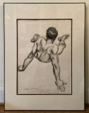 Charcoal Study Of Man - Signed Walter R. Bailey, 22