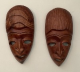 2 Hand Carved Masks - 12