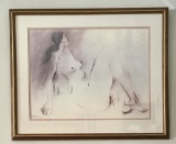 Nude Woman Lithograph - Signed R. C. Gorman 1978, Framed W/ Glass 26¼