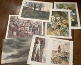 6 J.R. Hamil Prints - Various Subjects, Some Artist Signed, Largest Is 27