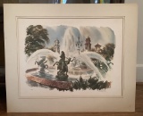 J.R. Hamil Print - Horse Fountain, Artist Signed A.P., Matted, 24