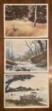 3 Arch Unruh Prints - Various Subjects, Artist Signed And Numbered - 21½