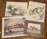 4 Prints - Various Subjects, 2 By Katie Harrington, 1 By Ernst Ulmer, 1 By