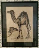 Gertrude Freyman Watercolor - Camels, Framed W/ Glass, 24