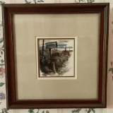J.R. Hamil Watercolor - Knight Mailbox, Framed W/ Glass, 11½