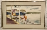 2 Vintage Original Watercolors By Marty Nichols - 1 Is Framed, 25¾