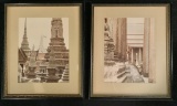 2 Prints - From 1960s Thailand, Framed W Glass, 17x