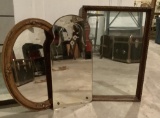 3 Vintage Mirrors - Largest Is 17¾